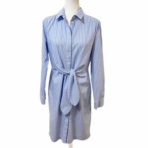 Calvin Klein Striped Tie Front Shirt Dress